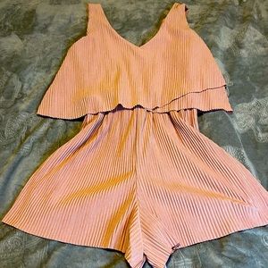 One Clothing Ribbed Pink Romper